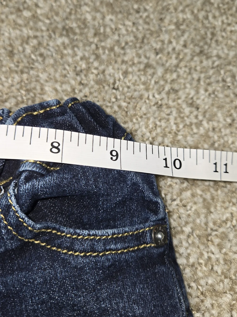 OshKosh B'gosh Dark Blue Denim Pants with Yellow Stitching